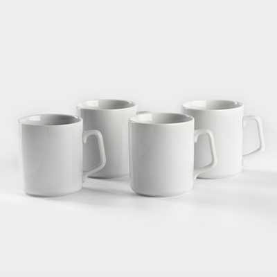 Набор кружек Добрушский завод «Эльза», 350 мл, 4 предмета, фарфор, белый