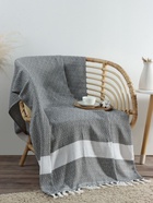 Плед с кисточками «Этель» East, 100×180 см, светло-серый - Фото 4