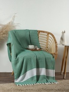 Плед с кисточками «Этель» East, 100×180 см, зелёный - Фото 4