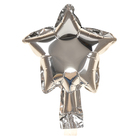 Воздушный шар фольгированный 5" «Звезда», серебряный, для палочки - Фото 3