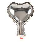 Воздушный шар фольгированный 5" «Сердце», для палочки, серебряный - Фото 3