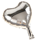 Воздушный шар фольгированный 9" «Сердце», для палочки, серебряный - Фото 2