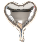 Воздушный шар фольгированный 9" «Сердце», для палочки, серебряный - Фото 3