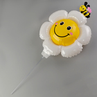 Воздушный шар полимерный 16" «Ромашка белая с пчёлкой», для палочки - Фото 3