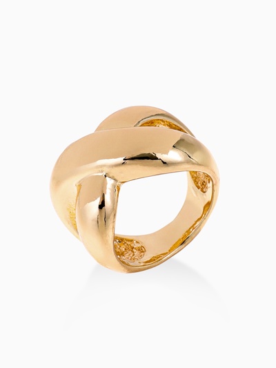 Кольцо металл «Тренд» бесконечность, объём, цвет золото, размер 16