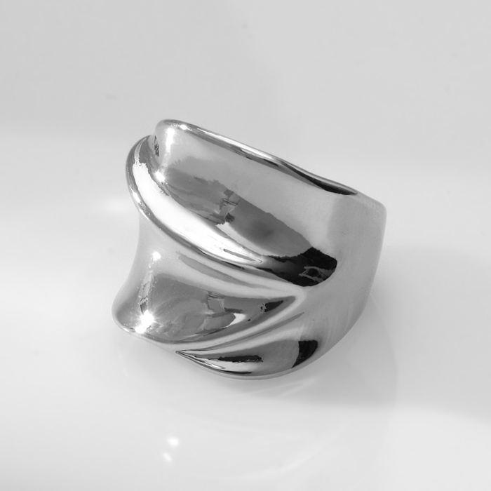 Кольцо металл «Тренд» движение, волна, цвет серебро, размер 17 - Фото 1
