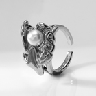 Кольцо с жемчугом «Тренд» пандора, цвет серебро, безразмерное - Фото 1