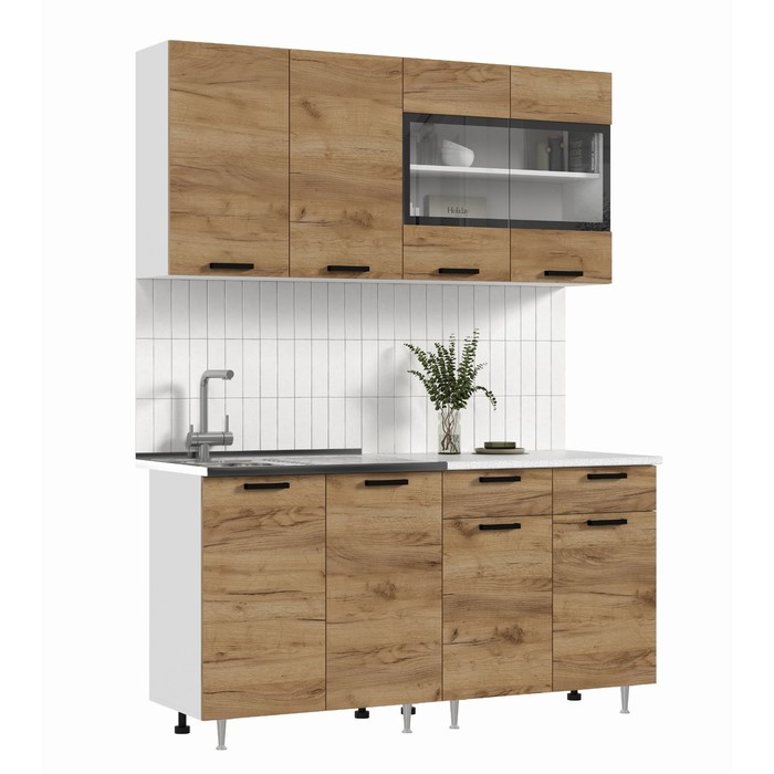 Кухня прямая «Рио» NEW, со столешницей, 1600 мм, цвет дуб крафт/антарес столешница - Фото 1