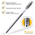 Ручка гелевая Crown Multi, стандартная, узел-игла 0,4 мм, одноразовая, чёрная - Фото 2