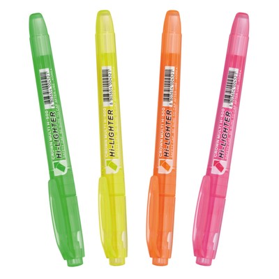 Набор маркеров текстовыделителей Crown, Multi Hi-Lighter", 4 штуки, 4 цвета, 1.0-4.0 мм, чернила на водной основе, чехол с европодвесом