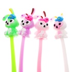 Ручка гелевая-прикол, синий стержень, Зайчик МИКС (48 шт) - фото 809445513