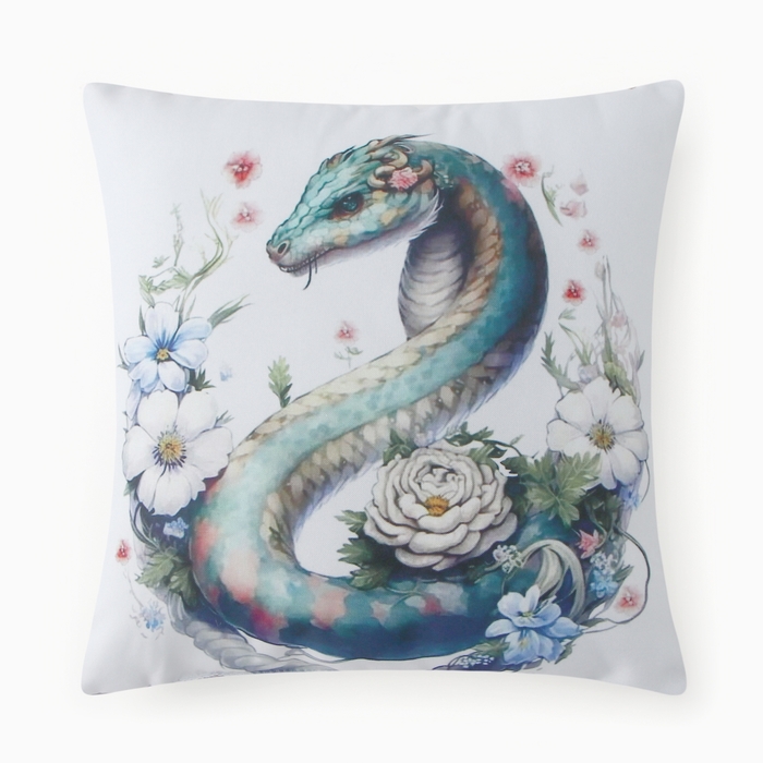 Подушка декоративная новогодняя «Гранд-Стиль. Змея», 35×35 см, габардин 160 г/м - Фото 1