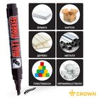 Маркер перманентный Crown Multi Marker, 5.0-1.0 мм, скошенный, чёрный - Фото 3