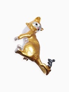 Брошь «Кот и мышь», цвет жёлто-серый в золоте - фото 809302421