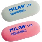 Ластик Milan 118, овальный, средний, каучук, 62х28х8 мм, МИКС 1088304 - фото 10729167