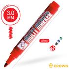 Маркер перманентный 3.0 мм, Crown Multi Marker, красный - Фото 4