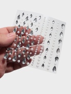 Стразы и жемчуг самоклеящиеся для декора, фигурные, 120 шт., белый, серебряный - Фото 4