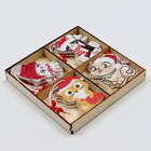 Елочные игрушки в деревянной подарочной упаковке 12 шт., 13×13×2 см - Фото 2