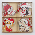 Елочные игрушки в деревянной подарочной упаковке 12 шт., 13×13×2 см - Фото 11