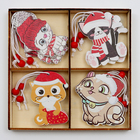 Елочные игрушки в деревянной подарочной упаковке 12 шт., 13×13×2 см - Фото 3