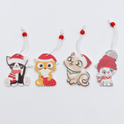 Елочные игрушки в деревянной подарочной упаковке 12 шт., 13×13×2 см - Фото 4