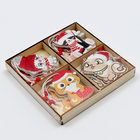 Елочные игрушки в деревянной подарочной упаковке 12 шт., 13×13×2 см - Фото 10