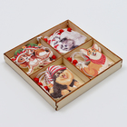 Елочные игрушки в деревянной подарочной упаковке, 12 шт., 13×13×2 см - Фото 2