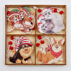 Елочные игрушки в деревянной подарочной упаковке, 12 шт., 13×13×2 см - Фото 3