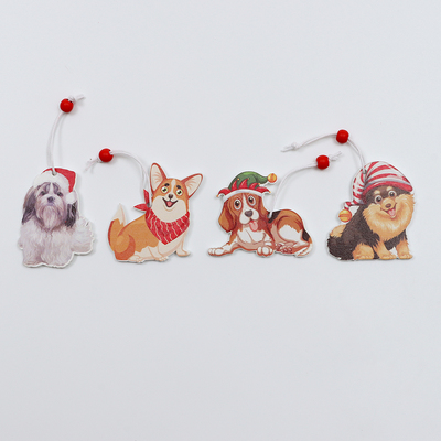 Елочные игрушки в деревянной подарочной упаковке, 12 шт., 13×13×2 см