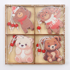 Елочные игрушки в деревянной подарочной упаковке, 12 шт., 13×13×2 см - Фото 11