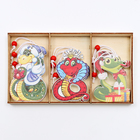 Елочные игрушки в деревянной подарочной упаковке, 9 шт. - Фото 2