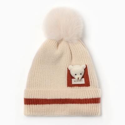 Шапка детская MINAKU, размер 48-50, молочная