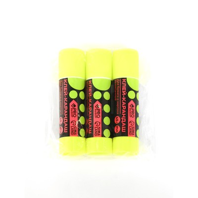 Клей-карандаш, 15 г набор 3 шт. «Черный неон», PROвыбор