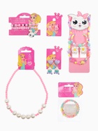 Детский подарочный набор «Выбражулька.Зайчики», 10 предметов: бусы, браслеты, клипсы, крабики для волос, МИКС 10702647