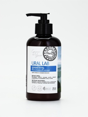 Шампунь для волос с белой глиной и экстрактом василька, восстановление, 300 мл, ECO LAB by URAL LAB