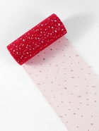 Фатин с блёстками, 15 см, 23 ± 1 м, 11 ± 1 г/м², цвет красный №17 - Фото 2