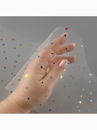 Фатин с разноцветными блёстками, 15 см, 23±1 м, 11±1 г/м², бежевый №4 - Фото 5