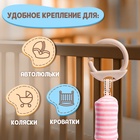 Развивающая погремушка - подвеска «Заяц», цвет розовый - Фото 5