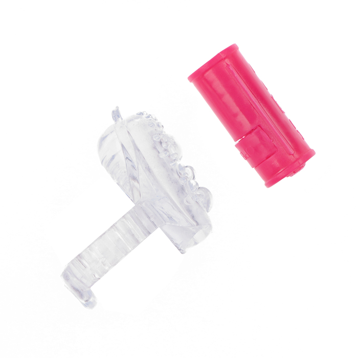 Вибратор для прелюдий, пальчиковый, рельефный, розовый