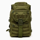 Рюкзак тактический туристический Storm tactic, 40 л, с карманами, однотонный, оливковый - Фото 2