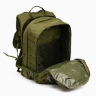 Рюкзак тактический туристический Storm tactic, 40 л, с карманами, однотонный, оливковый - Фото 5
