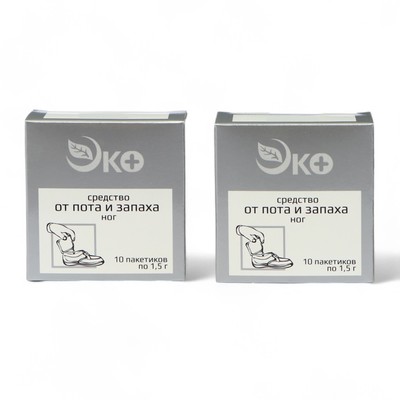 Средство от пота и запаха ног Экотекс, 10 пакетиков по 1.5 г, 2 набора