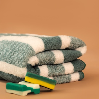 Полотенце банное «Этель. Геометрия», 70×140 см, зелёное