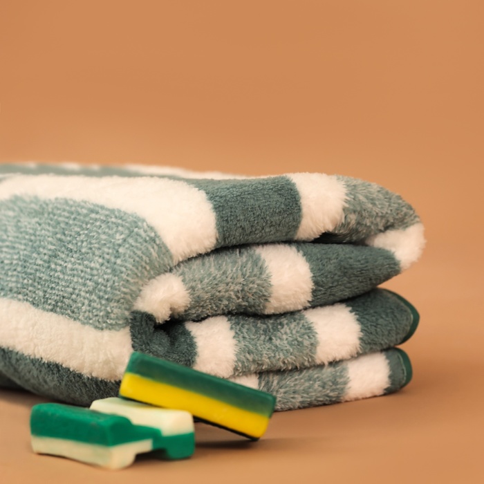 Полотенце банное «Этель. Геометрия», 70×140 см, зелёное - Фото 1