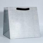 Пакет для торта и коробок, с широким дном, серебро с глиттером, 30×30×30 см - Фото 2