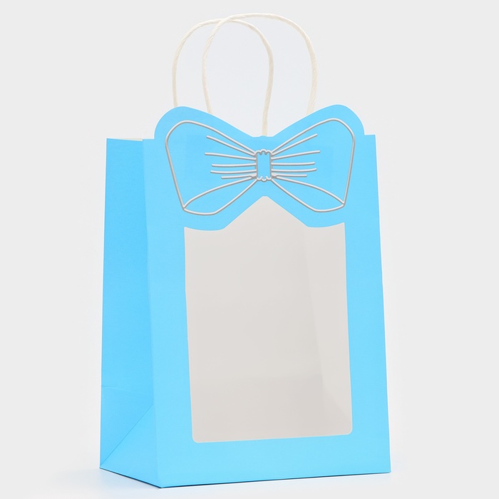 Пакет подарочный новогодний с оком «Бант», 19×26×13 см - Фото 1