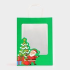 Пакет подарочный новогодний крафт, с окном «Дед Мороз» 26×35×16 см 10551244