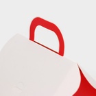 Коробка складная Новогодняя «Домик» красная 8.5×8.5×10 см - Фото 3