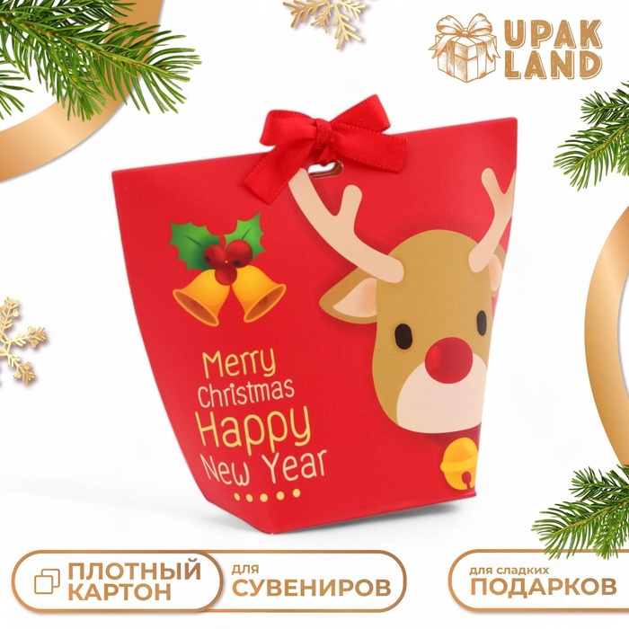 

Коробка складная Новогодняя 7 х 5,5 х 10 см.