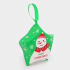 Подарочная новогодняя коробка, складная фигурная «Звезда снеговик» 7×5.5×2 см - Фото 3